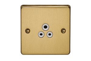 2A 1 Gang Round Pin Unswitched Socket Polished Brass Finish