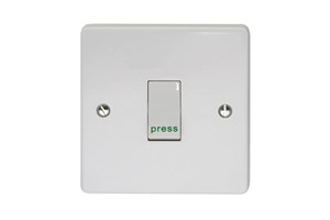 10A 1 Gang 2 Way Retractive Switch Printed 'Press'
