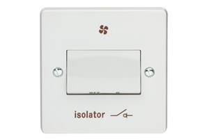 6A Triple Pole Isolator Switch Printed 'Isolator And Fan Symbol'