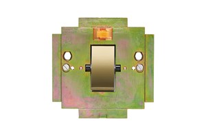 45A 1 Gang Double Pole Switch Interior With Neon Polished Brass Finish Rocker