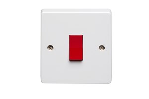 10AX 1 Gang 1 Way Switch With Red Rocker