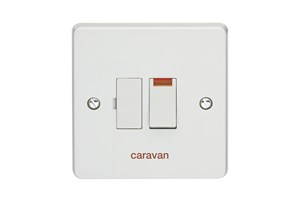 13A Double Pole Switched Fused Connection Unit With Neon Printed 'Caravan'