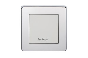 10AX 1 Gang 2 Way With Frame Printed 'Fan Boost' Highly Polished Chrome Finish
