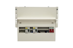 9 Way High Integrity Meter Cabinet Consumer Unit 100A Main Switch, 80A 30mA RCDs, Flexible Configuration