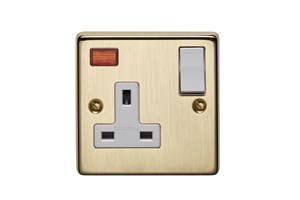 13A 1 Gang Double Pole Switched Socket With Neon Bronze Finish