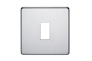 32A 1 Gang Double Pole Switch Plate Satin Chrome Finish