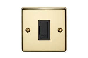 13A Unswitched Fused Connection Unit Polished Brass Finish