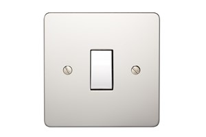 20A 1 Gang Double Pole Switch Polished Stainless Steel Finish