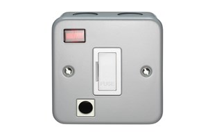 13A Unswitched Fused Connection Unit With Neon, Front Flex Outlet And Cord Grip Metalclad