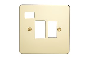 13A Double Pole Switched Fused Connection Unit Plate With Neon Polished Brass Finish