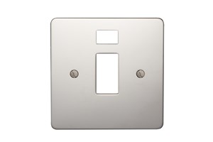 20A 1 Gang Double Pole Switch Plate With Neon Polished Stainless Steel Finish