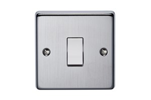 20A 1 Gang Double Pole Control Switch Satin Chrome Finish