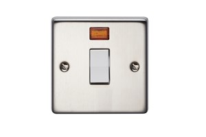 32A 1 Gang Double Pole Control Switch With Neon Stainless Steel Finish