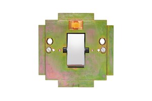 45A 1 Gang Double Pole Switch Interior With Neon Highly Polished Chrome Finish Rocker