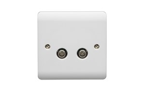 1 Gang 2 Way Male Direct Connect Coaxial Socket